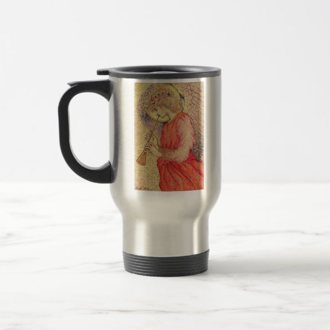 Taza De Viaje Ángel tocando una flauta dulce (Izquierda)