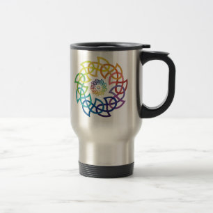 Taza De Viaje Anillos de nudos de arco iris celta