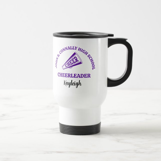 Taza De Viaje Animadora de instituto morada personalizada (Derecha)