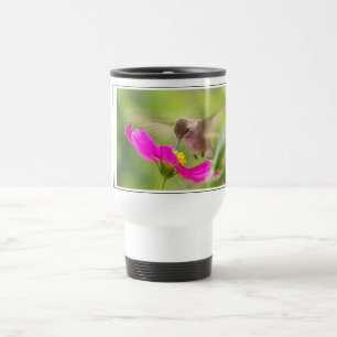 Taza De Viaje Animal de la fauna del pájaro del colibrí floral