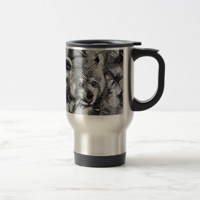 Taza De Viaje AnimalArtBW_RedPanda_003 (Derecha)