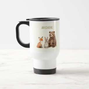 Taza De Viaje Animales del bosque de la selva con monograma