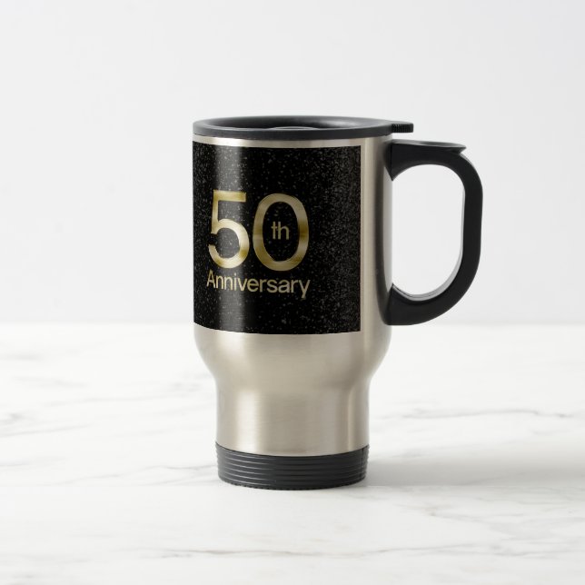 Taza De Viaje Aniversario atractivo del oro 50.o (Derecha)