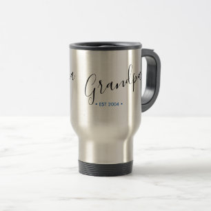 Taza De Viaje Año de Fundación Personalizado del Abuelo