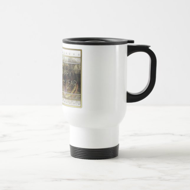 Taza De Viaje Año Nuevo - elegancia de oro - Rottweiler (Derecha)