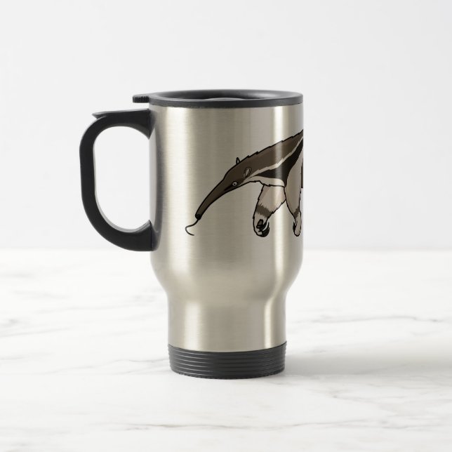 Taza De Viaje Anteater feliz personalizado ilustracion (Izquierda)