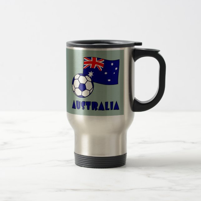 Taza De Viaje Antecedentes verdes de la bandera azul de Australi (Derecha)