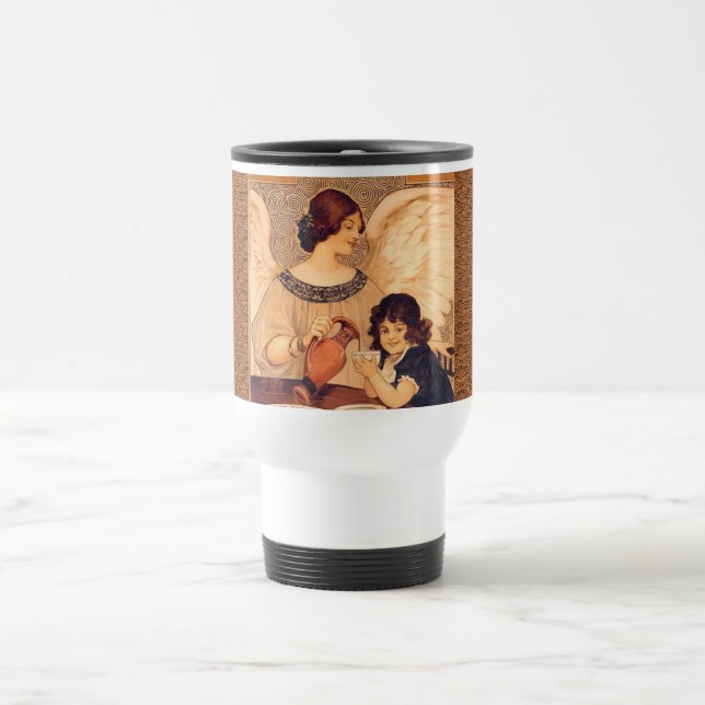 Taza De Viaje Antigüedad francesa de Chocolate Angel (Centro)