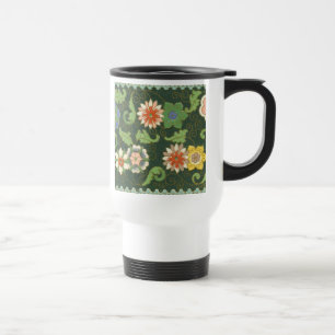 Taza De Viaje Antiguo patrón chino de cloisonné: jade verde