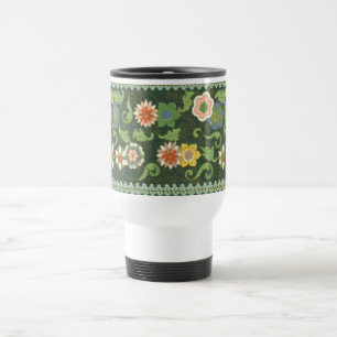 Taza De Viaje Antiguo patrón chino de cloisonné: jade verde