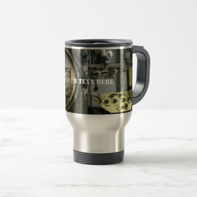 Taza De Viaje antiguo submarino retro (Anverso derecho)
