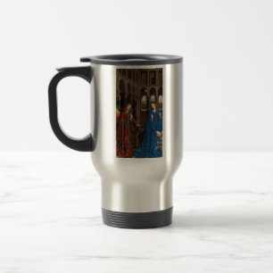 Taza De Viaje Anunciación de Van Eyck Premium Luz de Catedral