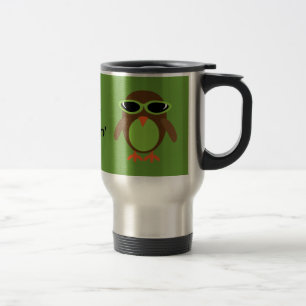 Taza De Viaje Apenas búhos de Chillin con las gafas de sol