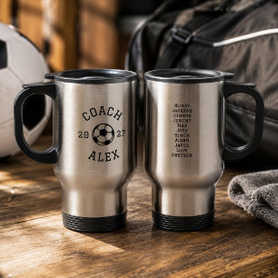 Taza De Viaje Aplicación de Agradecimiento al Entrenador de Fútb