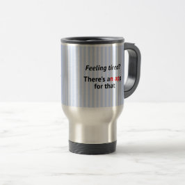Taza De Viaje Aplicación de rayas azules de humor geek