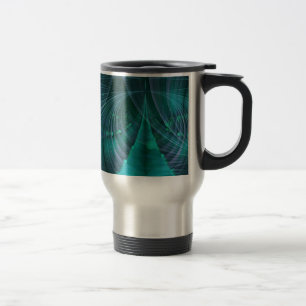 Taza De Viaje Apófisis Arte Fractal I - azul