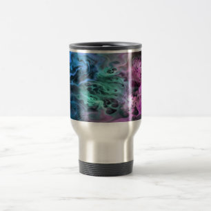 Taza De Viaje Apofisis Arte Fractal II - azul rosa verde