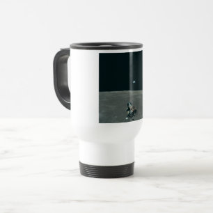 Taza De Viaje Apollo Lunar Lander y Earrise Over Moon