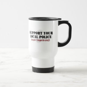 Taza De Viaje Apoya a tu Policía Local - Deja Huellas Dactilares