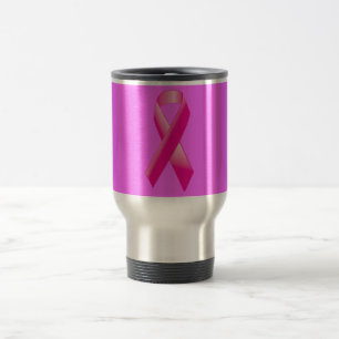 TAZA DE VIAJE APOYO AL CÁNCER DE MAMA ROSA RIBBON CAUSA A MUJER