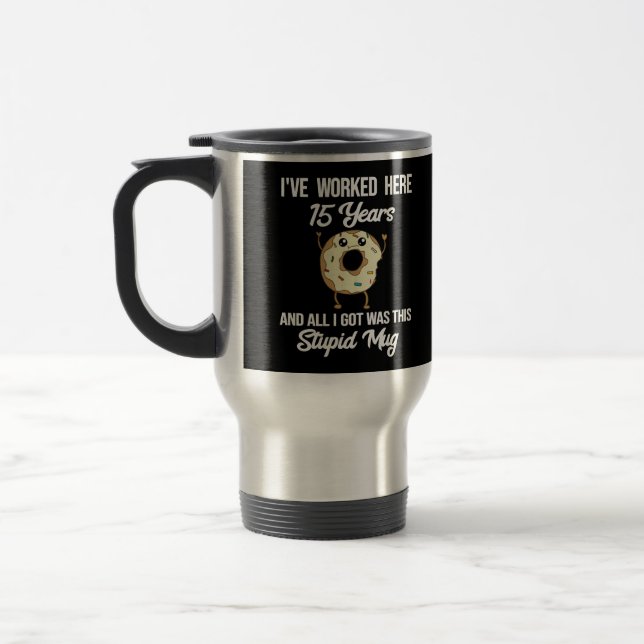 Taza De Viaje Apreciación de 15 años de trabajo Aniversario rega (Izquierda)