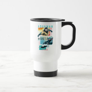 Taza De Viaje Aquaman el Aquaman modernista y gráfico negro