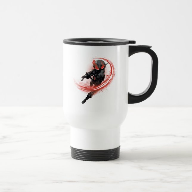 Taza De Viaje Aquaman | Gráfica Black Manta Red Swipe (Derecha)