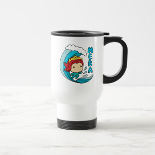 Taza De Viaje Aquaman   Gráfico Chibi Mera Riding Wave