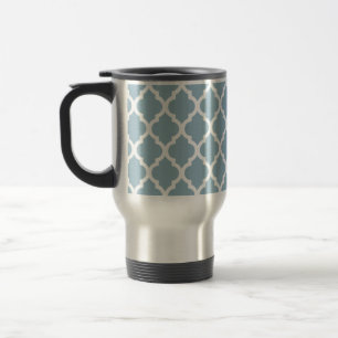 Taza De Viaje Aquamarine Moroccan Tile Trellis