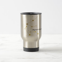 Taza De Viaje Aquarius Zodiac Rótulo Travel Coffee Mug