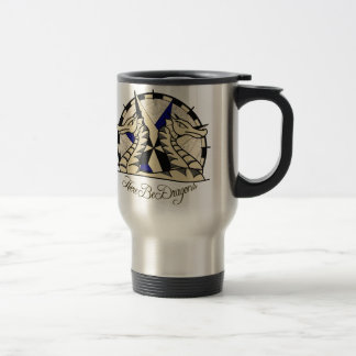 Taza De Viaje Aquí sea dragones - taza reutilizable del viaje