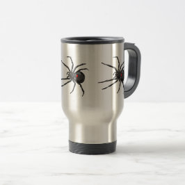 Taza De Viaje Araña de viuda negra arte original de dibujo