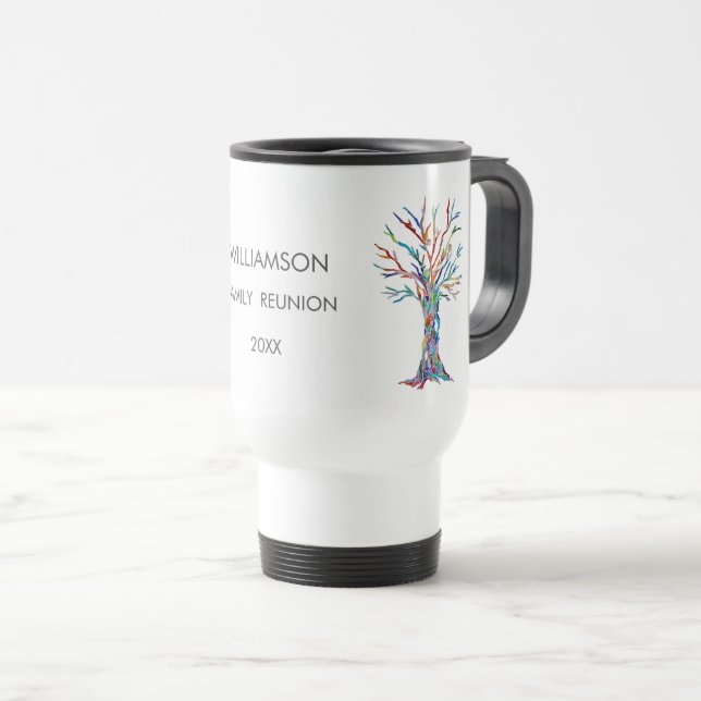 Taza De Viaje Árbol de familia Rainbow de Reunión Familiar (Anverso derecho)