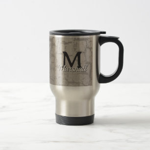 Taza De Viaje Árbol de Monograma Inicial de la Familia Foto de C