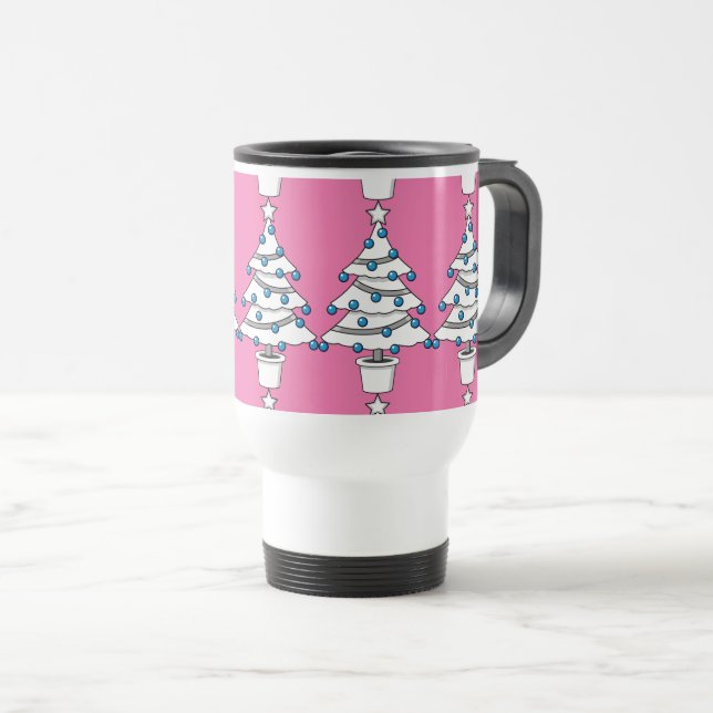 Taza De Viaje Árbol de Navidad Blanco (Anverso derecho)