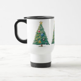 Taza De Viaje Árbol de Navidad Colorido
