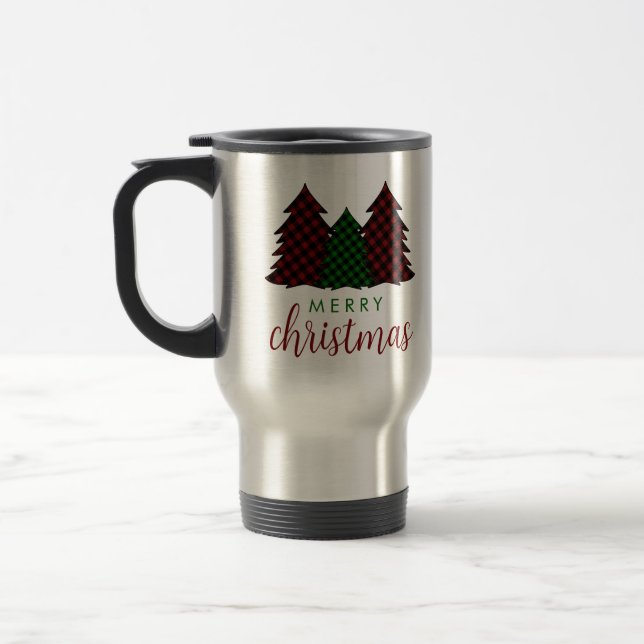 Taza De Viaje Árbol de navidad del patrón revestido de navidad (Izquierda)