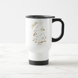 Taza De Viaje Árbol de navidad dorado y plateado
