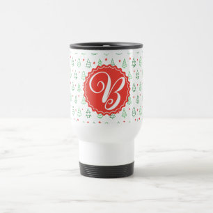 Taza De Viaje Árbol de Navidad rojo y verde