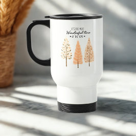 Taza De Viaje Árbol de Pino Mínimo Moderno Estilo Hygge Vacacion