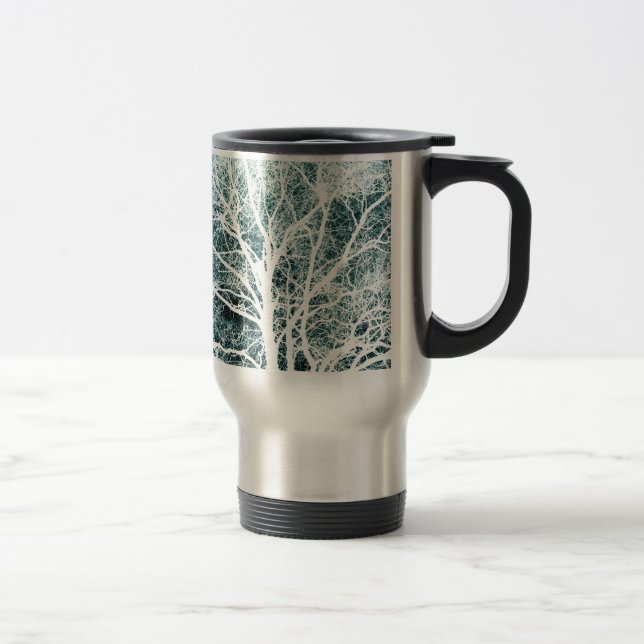 Taza De Viaje Árbol de silueta blanca (Derecha)
