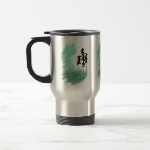 Taza De Viaje Árbol verde escandinavo arte simple menta moderna