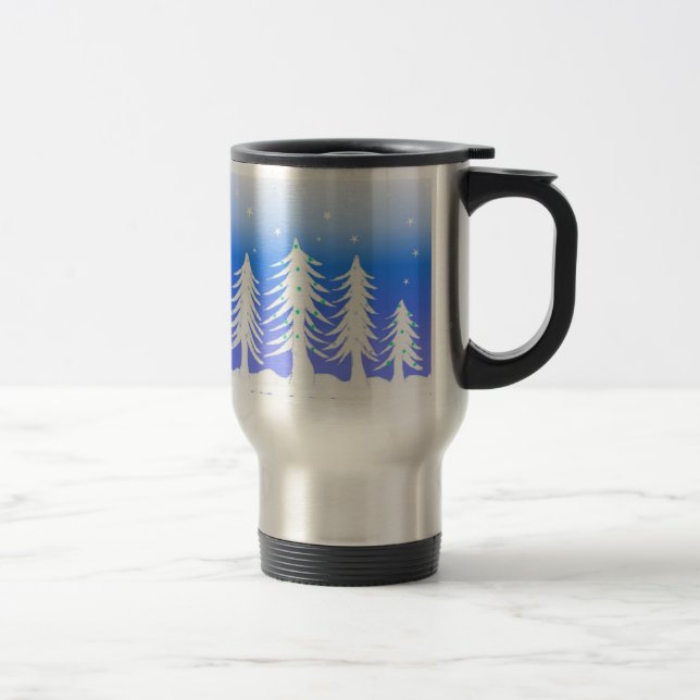 Taza De Viaje Árboles de Navidad Bonitos Rizados (Derecha)