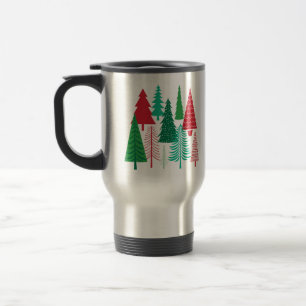 Taza De Viaje árboles navideños contemporáneos