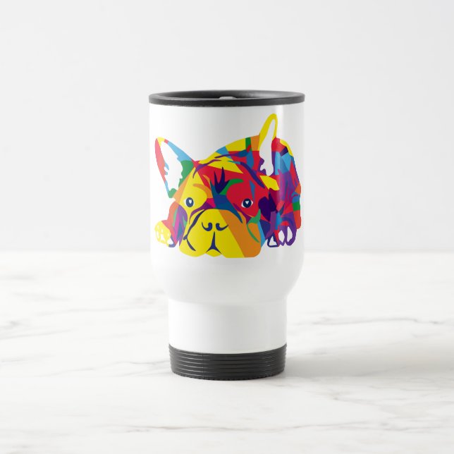 Taza De Viaje Arco iris bulldog Francés (Centro)