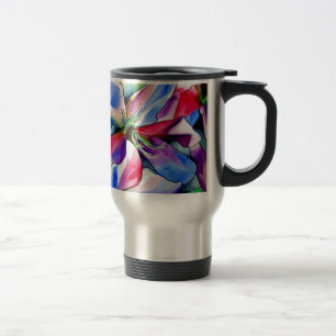 Taza De Viaje Arcoiris Azalea florido original pintura acuarela