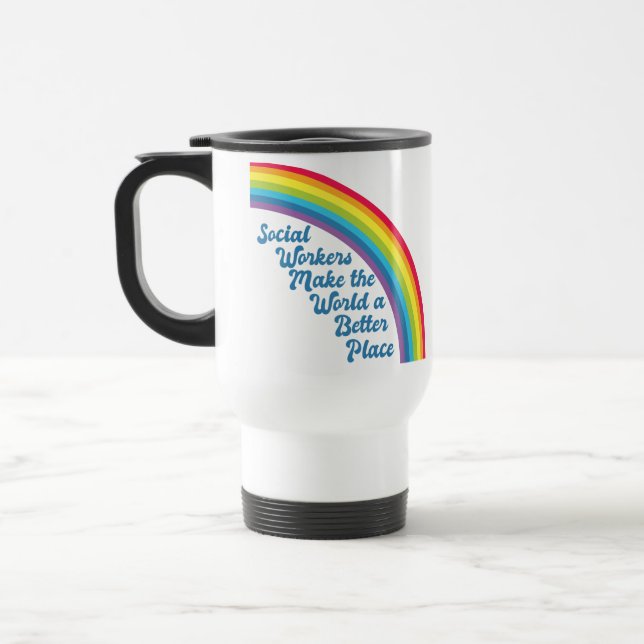 Taza De Viaje Arcoiris de trabajo social inspirador (Izquierda)