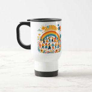 Taza de viaje Arcoíris de Unidad y Diversidad