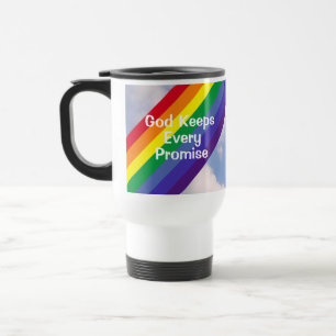 Taza De Viaje Arcoiris en el cielo Inspirador Biblia Verse Cute