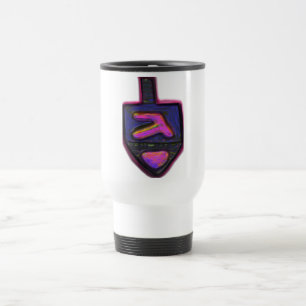 Taza De Viaje Arcoiris oscuro Hanukkah dreidel